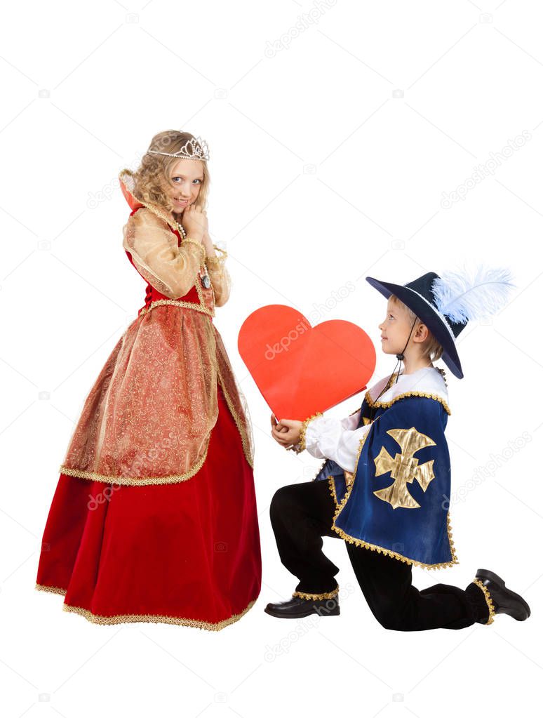 Little Musketeer gives a Heart Gift to his Lady 