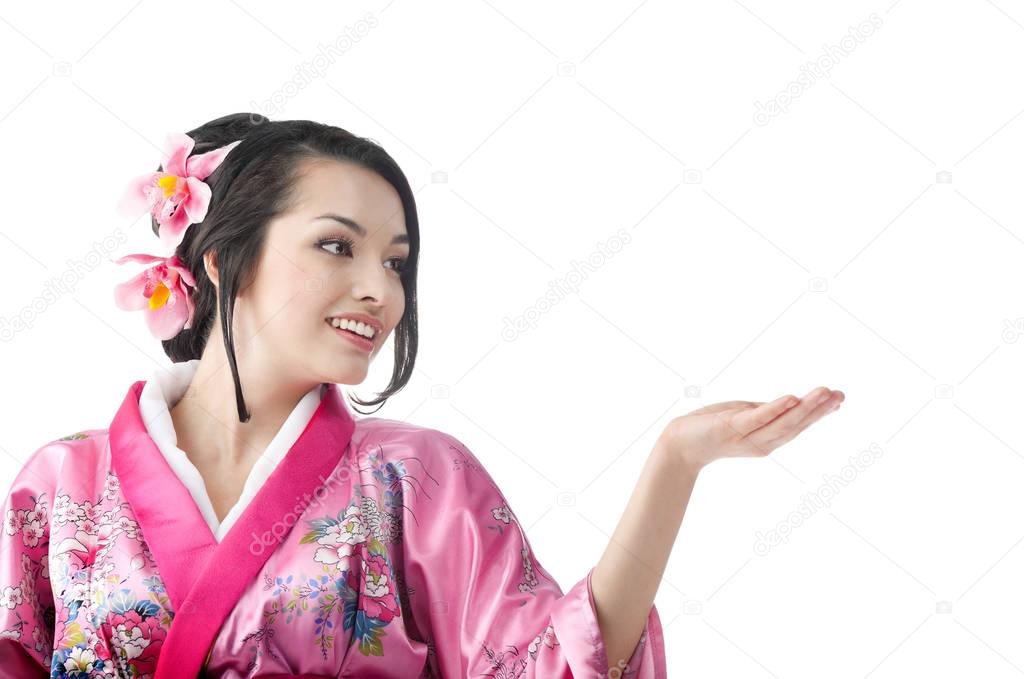 Young Woman in Kimono Dress