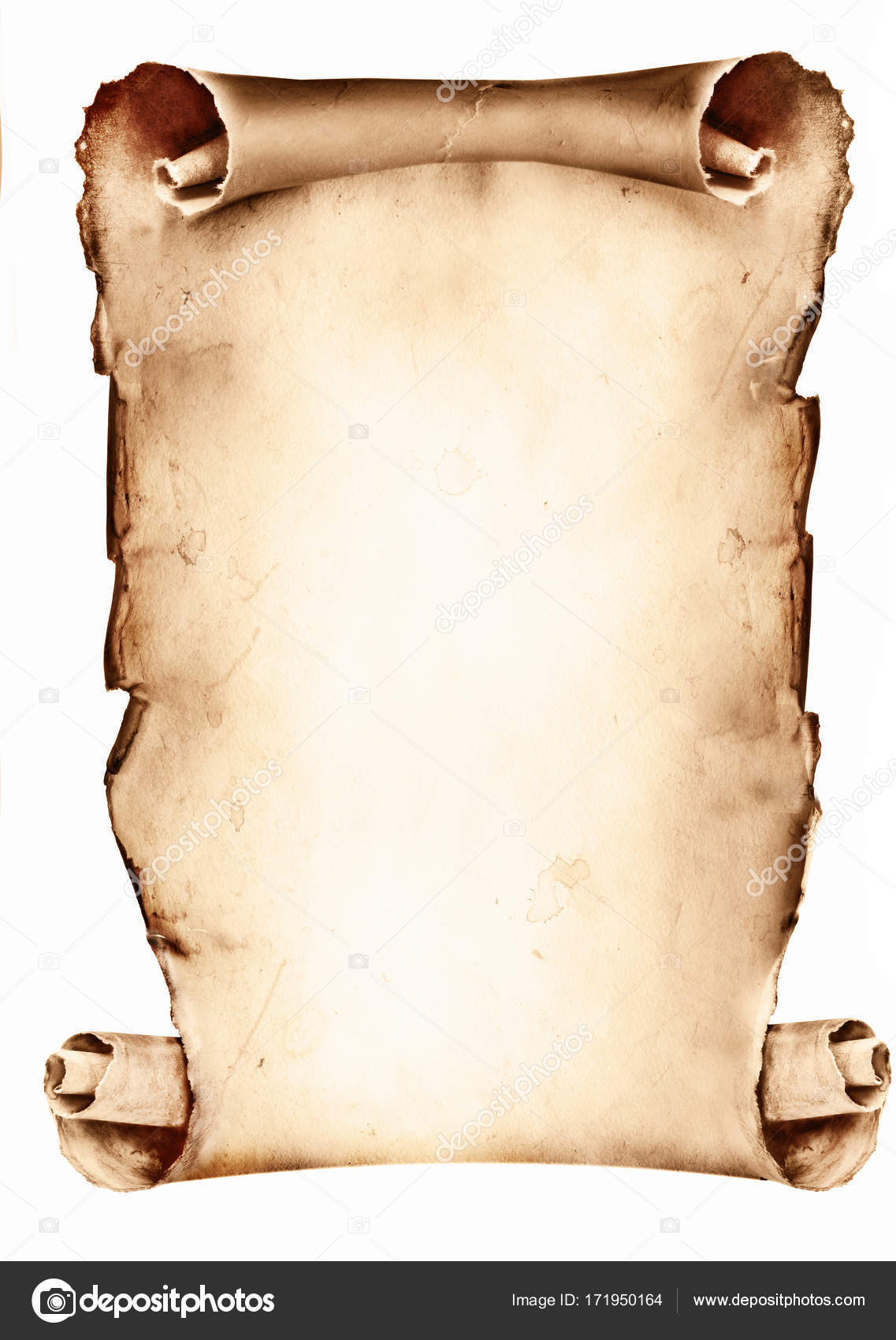 Vintage paper scroll isolated on white Stock Photo by ©AlexanderNovikov  171950164