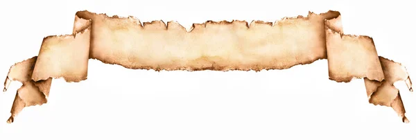 Длинный винтажный бумажный свиток изолирован на белом — стоковое фото
