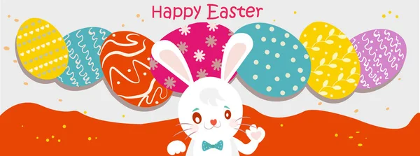 Paskalya tavşanı. Bunny ve yumurta ile renkli kart