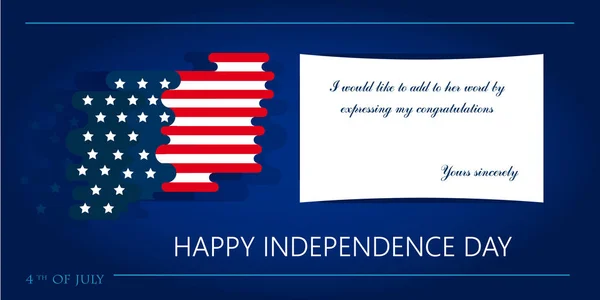Feliz Dia da Independência dos EUA. Bandeiras vetoriais em estilo moderno. 4 de Julho — Vetor de Stock