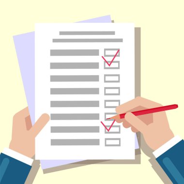 Ellerini masaya koy. Kontrol listesi doldurma