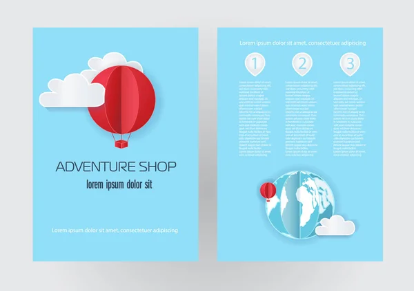 Başlık sayfası veya mavi bir arka plan üzerinde kağıt tasarım tarzında Balonlu el ilanı. Vektör şirin resmi