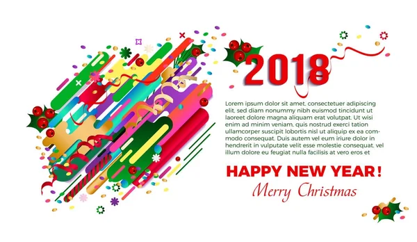 Kaart Van Groet Van Happy New Year 2018 Kaart Ontwerp — Stockvector