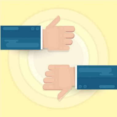 Yukarı ve aşağı bir simge gibi. Parmak ve parmak aşağı. Yüklü web simgelerinden birini