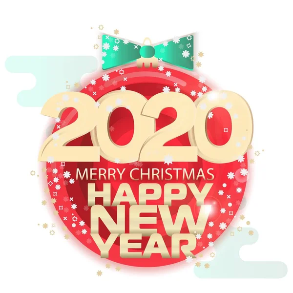 Cartaz ou cartão postal tema de Ano Novo. Escrito no banner Feliz Ano Novo — Vetor de Stock