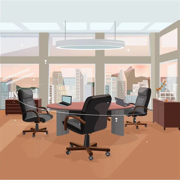 Office interior design. Workspace staff. 3d effect. Business objects