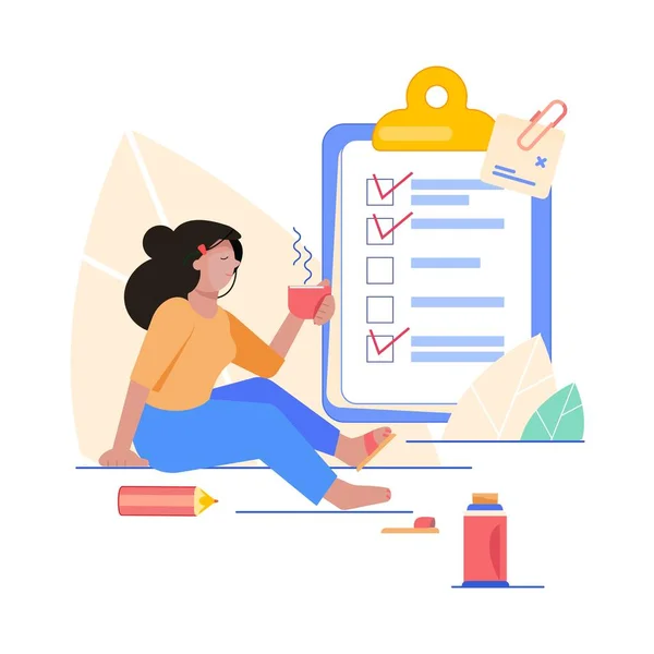 Yapılacaklar listesi, yapılacaklar listesi vektör çizimi. Liste ya da not defteri kavramı.