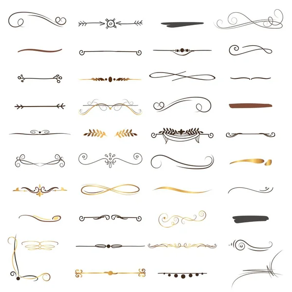 Fırça ve mürekkepten yapılmış el çizimi kenarları. Eşsiz girdaplar ve ayırıcılar