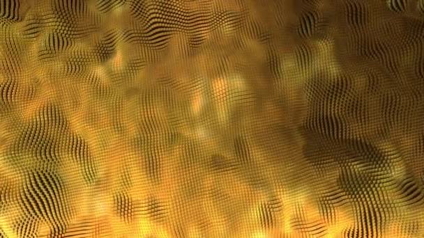 Абстрактный золотой фон, трансформация поверхности — стоковое видео