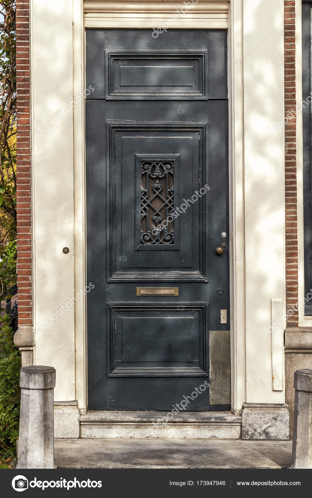 Front Door Of Traditional Home Stock Photo Tbralnina 173947946 Front Door Of Traditional Style Home