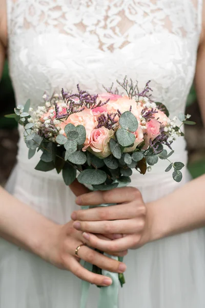 the bride\'s bouquet, hands of bride, wedding