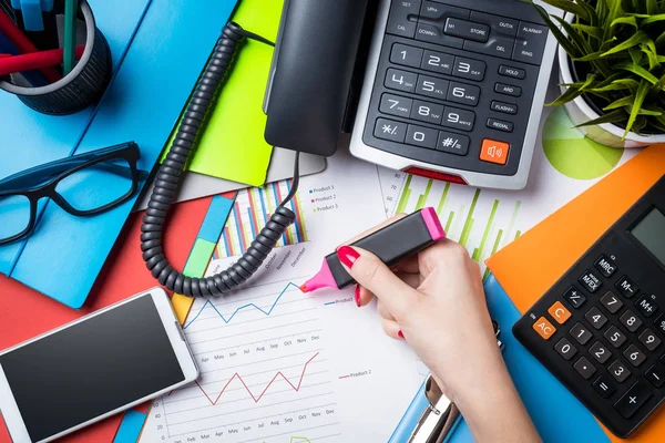 Área de trabalho escritório. Contexto empresarial — Fotografia de Stock