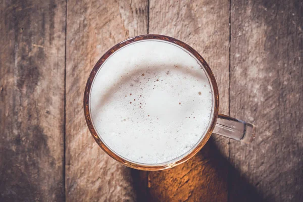 Mug Beer Old Wooden Table — Stock Photo, Image