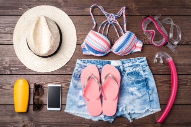 Kadın yaz giysileri arka plan