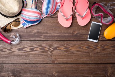 Kadın yaz giysileri arka plan