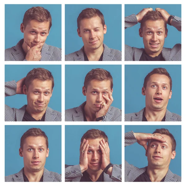 Farklı yüz ifadesi ile yakışıklı delikanlı portreleri