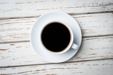 Eski ahşap masa kahve Kupası genel gider atış