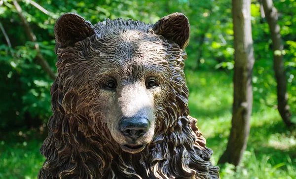 Oyma ahşap ayı kafasını Park