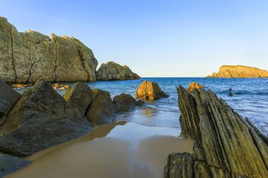 Playa Arnia Santander, Cantabria, İspanya yakınındaki