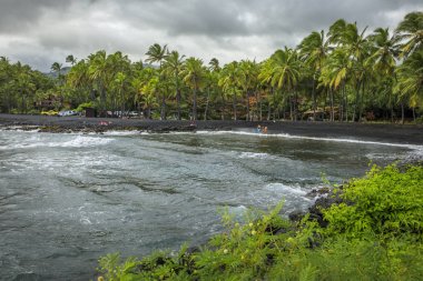 Siyah kum Beach State Park Road, Maui, Hawaii Hana