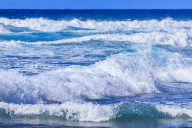 Dalga okyanus arka planda Oahu, Hawaii