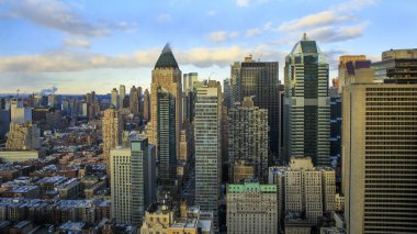 Gün batımında, New York, ABD Manhattan'a görüntülemek