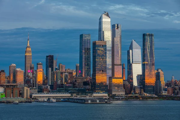 Widok West Side Manhattan Skyline Hamilton Park Weehawken Strzelanina Przez — Zdjęcie stockowe