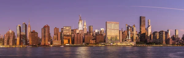 View Manhattan Midtown Skyline Long Island City Sunrise — Stock Photo, Image