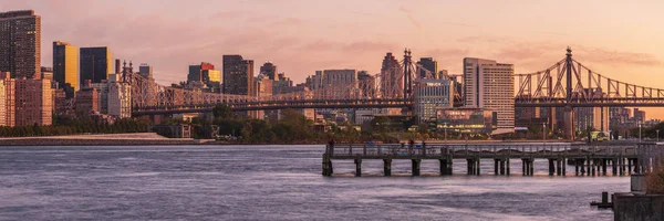 Vista Sullo Skyline Del Centro Manhattan Long Island City All — Foto Stock