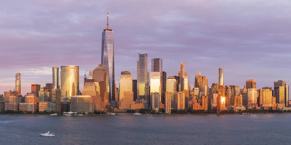 Vista Para Lower Manhattan Partir Exchange Place Jersey Cidade Pôr — Fotografia de Stock