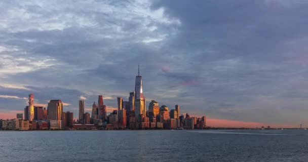 Uitzicht Manhattan Skyline Time Lapse — Stockvideo