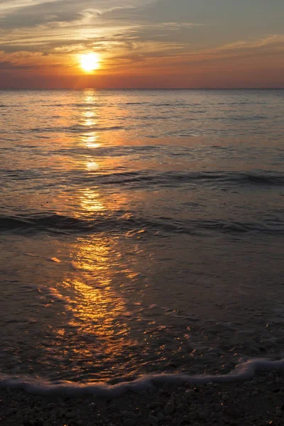 Zachód Słońca Plaża Shore — Zdjęcie stockowe