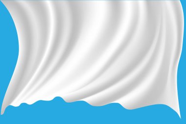 Beyaz kumaş dalga üzerinde mavi vektör.