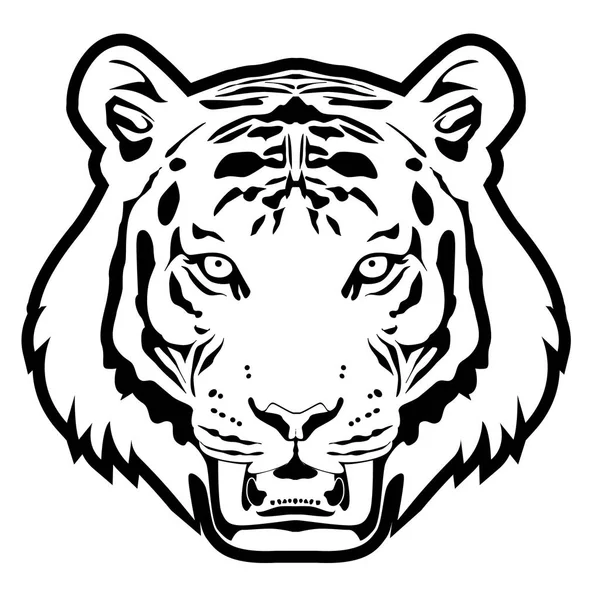 Монохромный вектор головы Тигра . — стоковый вектор