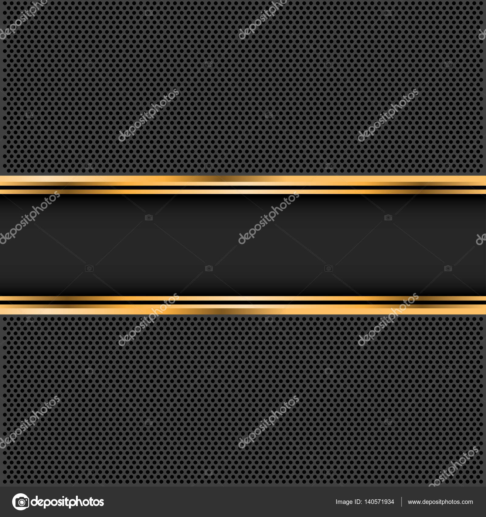 抽象的黑和金色旗帜上暗灰色圆圈网格设计豪华背景矢量. 图库矢量图©Patthana 140571934