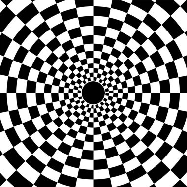 Damalı Radyal daire desen arka plan vektör çizim. 