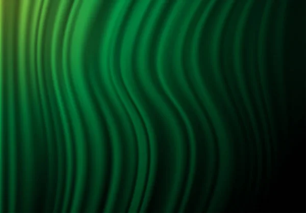 Green fabric curtain wave black shadow vector illustration. — Stock Vector