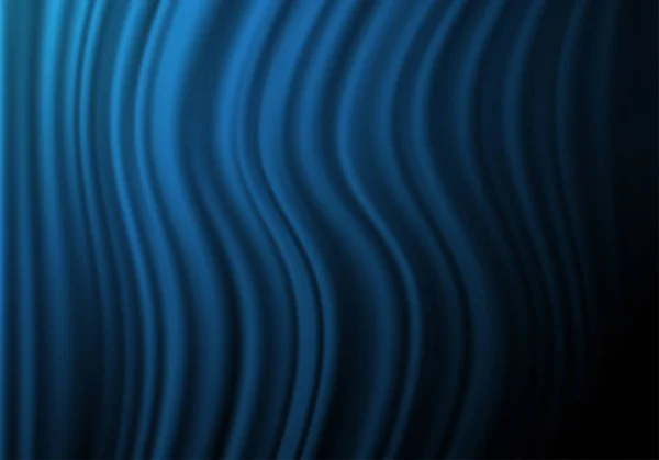 Illustration vectorielle ombre noire vague rideau tissu bleu . — Image vectorielle