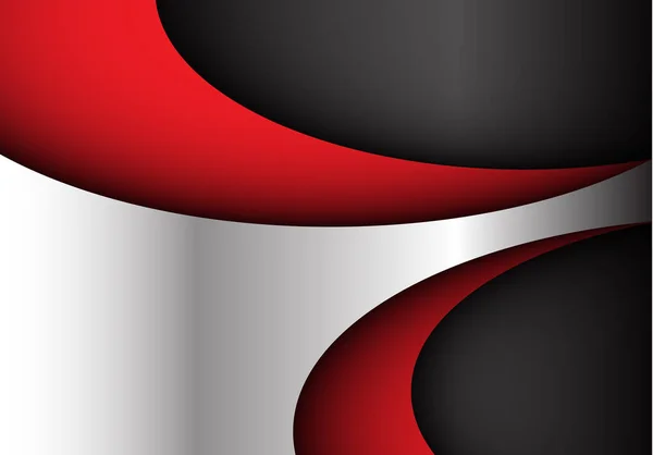 Abstracte metalen rode en donker grijze kromme vorm ontwerp moderne achtergrond vector. — Stockvector
