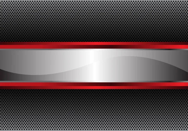 Metall röd linje banner på cirkel mesh design lyx modern bakgrund vektor. — Stock vektor