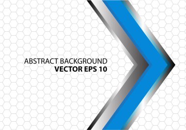 Mavi metal gümüş ok gri altıgen ile mesh desen beyaz vektör