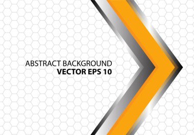 Turuncu metal gümüş ok gri altıgen ile mesh desen beyaz vektör