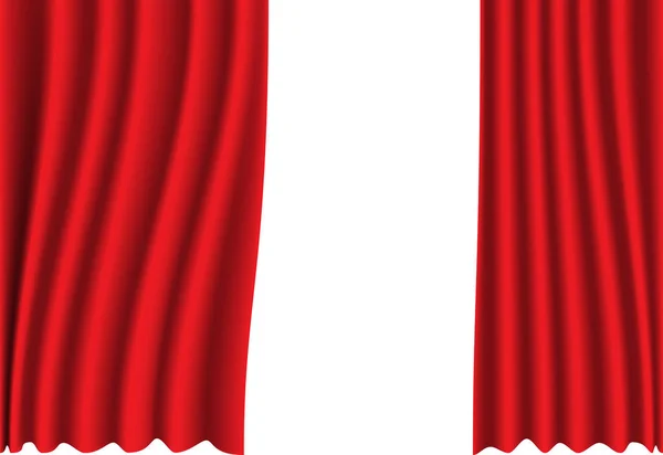 Тканина червоної завіси на білому тлі вектор — стоковий вектор