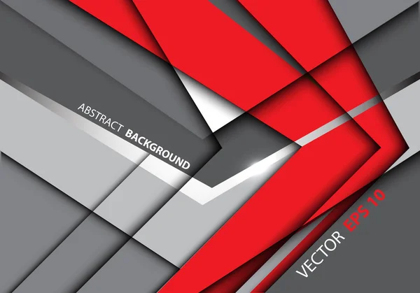 Abstract red arrow gray design technology modern background vector. — Stock Vector