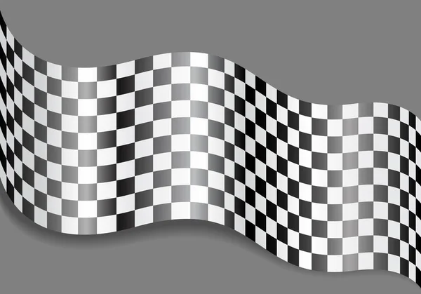 Onda bandiera a scacchi sul disegno grigio per vettore di sfondo gara . — Vettoriale Stock