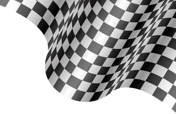 Šachovnicový praporek vlna na bílém designu závod mistrovství pozadí vektor. — Stockový vektor
