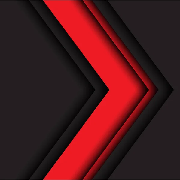 Abstrakt röd pil skugga överlappning på svart design modern bakgrund vektorillustration. — Stock vektor