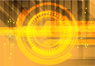 Soyut sarı teknoloji enerji tasarım fütüristik arka plan vektör çizim. 